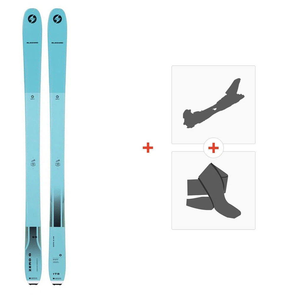 Ski Blizzard Zero G 095 Flat Blue 2022 + Fixations De Ski Randonnée + Peaux 3 Ski Blizzard Zero G 095 Flat Blue 2022 + Fixations De Ski Randonnée + Peaux